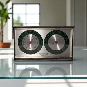 Vintage Springfield Temperature and Humidity Gauge Made in the USA